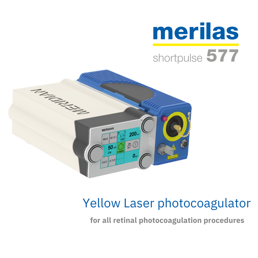 Merilas Shortpulse 577 Yellow laser photocoagulator for retinal photocoagulation procedures